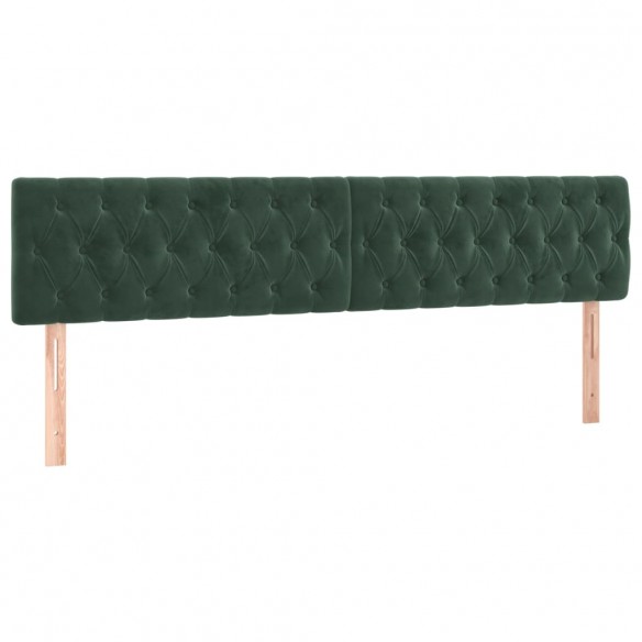 Cadre de lit et matelas Vert foncé 200x200cm Velours