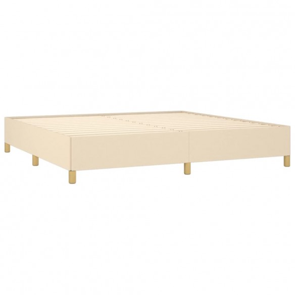 Cadre de lit avec matelas Crème 200x200 cm Tissu