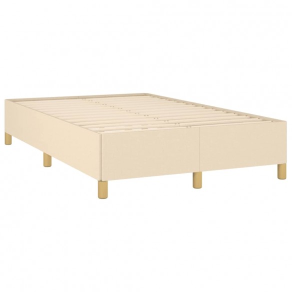 Cadre de lit matelas et LED crème 120x190 cm tissu