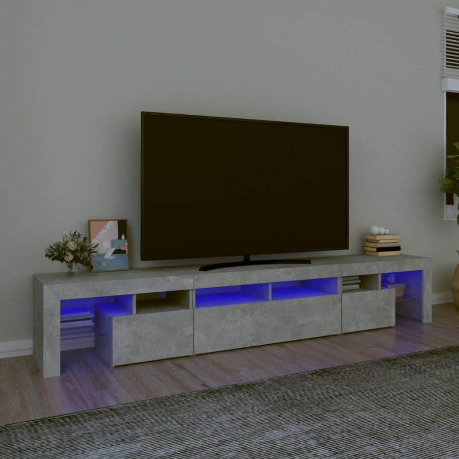 Meuble TV avec lumières LED Gris...