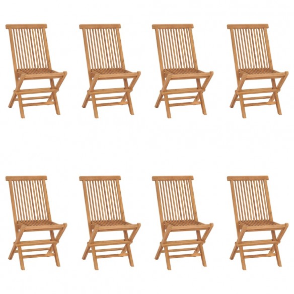 Chaises pliables de jardin 8 pcs Bois de teck solide