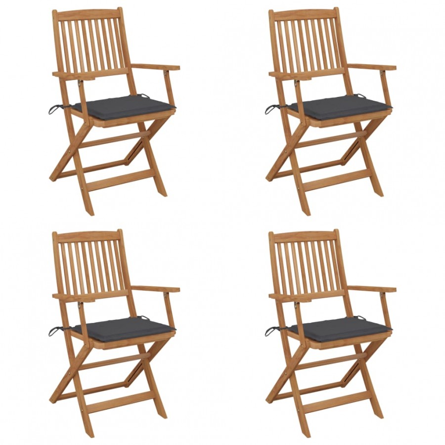 Chaises pliables de jardin 4 pcs avec...