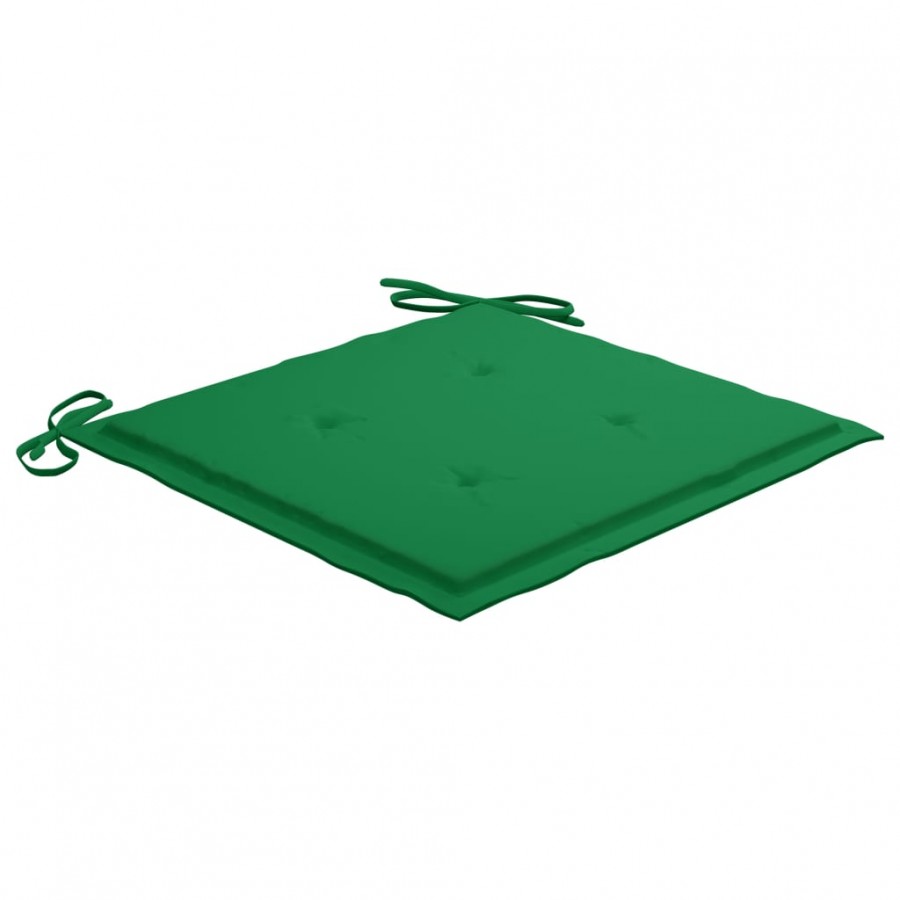 Chaises Batavia 2 pcs avec coussins verts Bois de teck massif