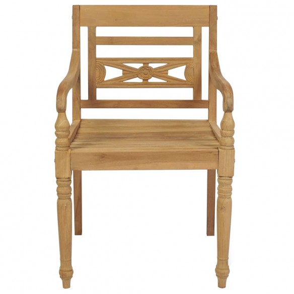 Chaises Batavia avec coussins 8 pcs Bois de teck solide