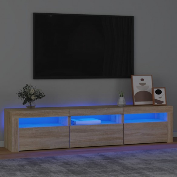 Meuble TV avec lumières LED Chêne sonoma 180x35x40 cm