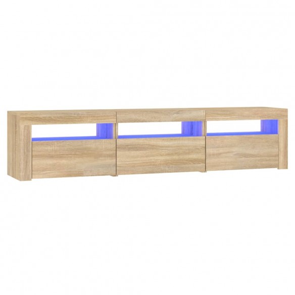 Meuble TV avec lumières LED Chêne sonoma 180x35x40 cm