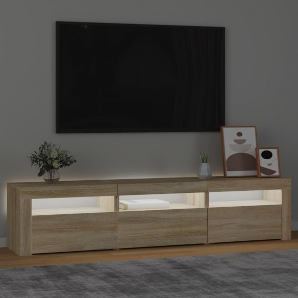 Meuble TV avec lumières LED Chêne sonoma 180x35x40 cm