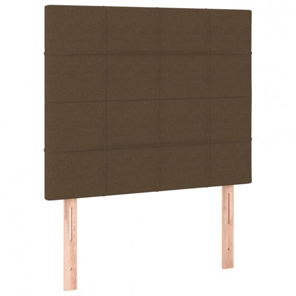 Cadre de lit et matelas et LED Marron foncé 90x190cm