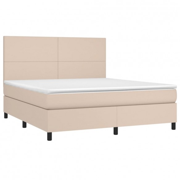 Cadre de lit avec matelas LED Cappuccino 180x200 cm