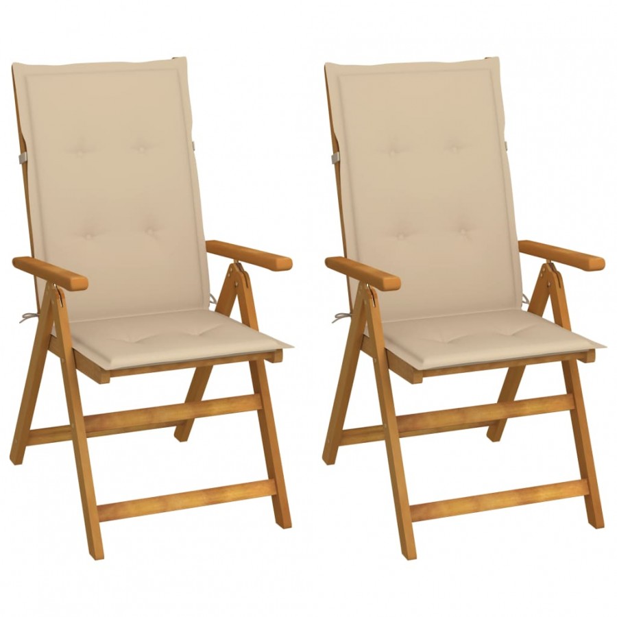 Chaises inclinables de jardin 2 pcs...