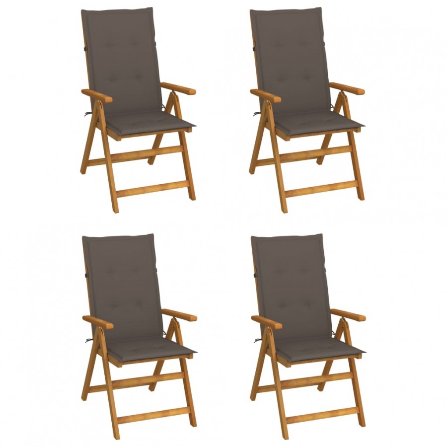 Chaises inclinables de jardin 4 pcs...