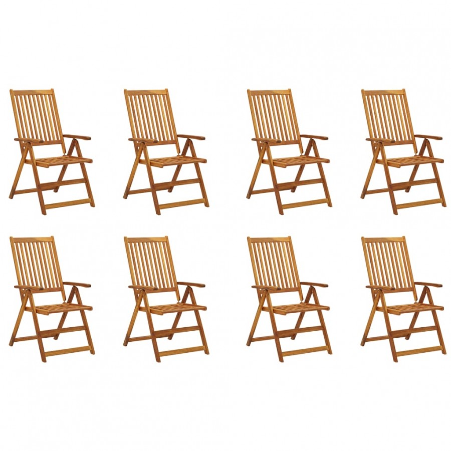 Chaises pliables de jardin 8 pcs Bois...