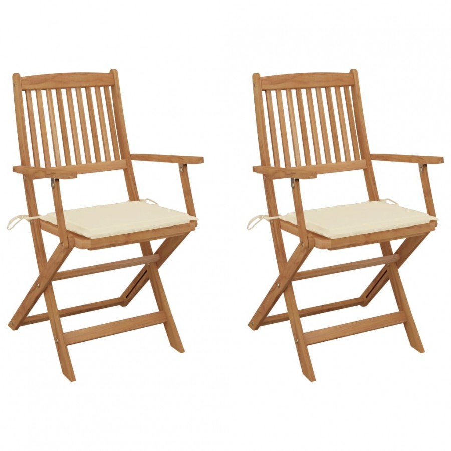 Chaises pliables de jardin 2 pcs avec...