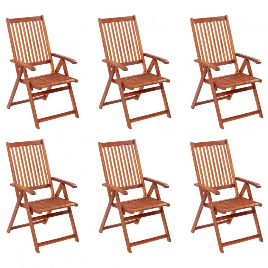 Chaises pliables de jardin 6 pcs Bois...