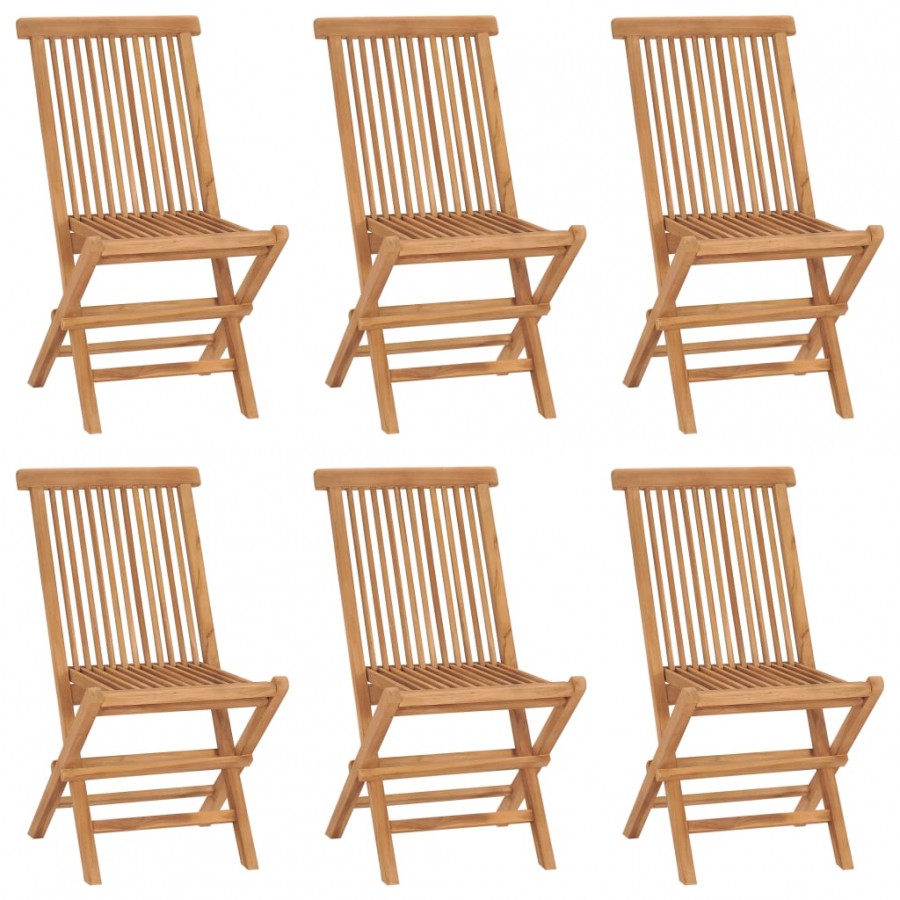 Chaises pliables de jardin 6 pcs Bois de teck solide