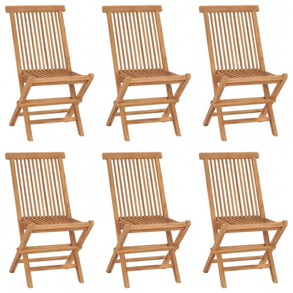 Chaises pliables de jardin 6 pcs Bois de teck solide