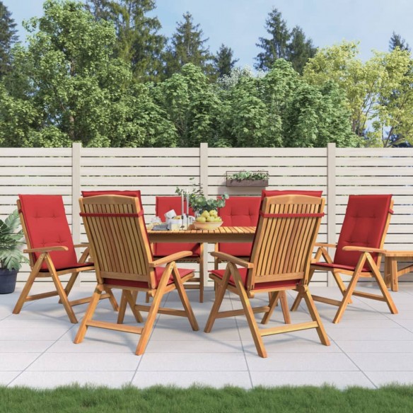 Chaises de jardin inclinables et coussins lot de 6 bois teck