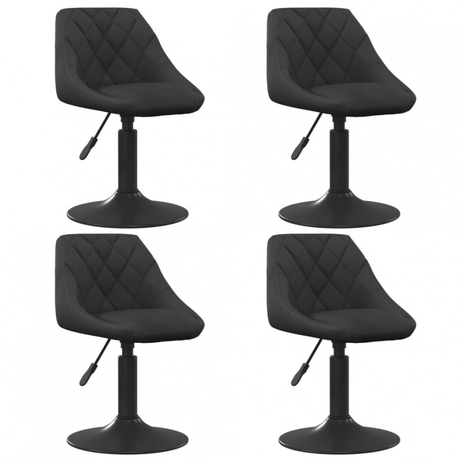 Chaises pivotantes à manger lot de 4 noir velours