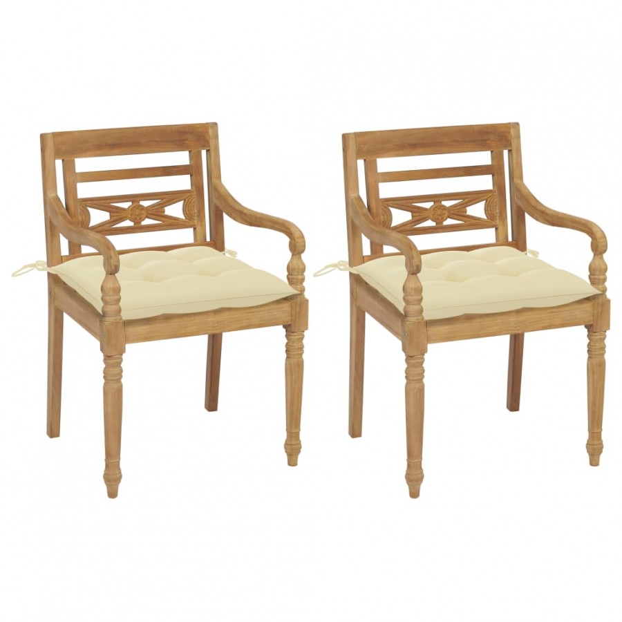 Chaises Batavia 2 pcs avec coussins...