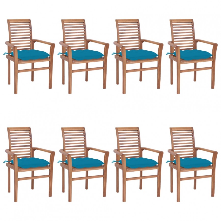 Chaises à dîner 8 pcs avec coussins...