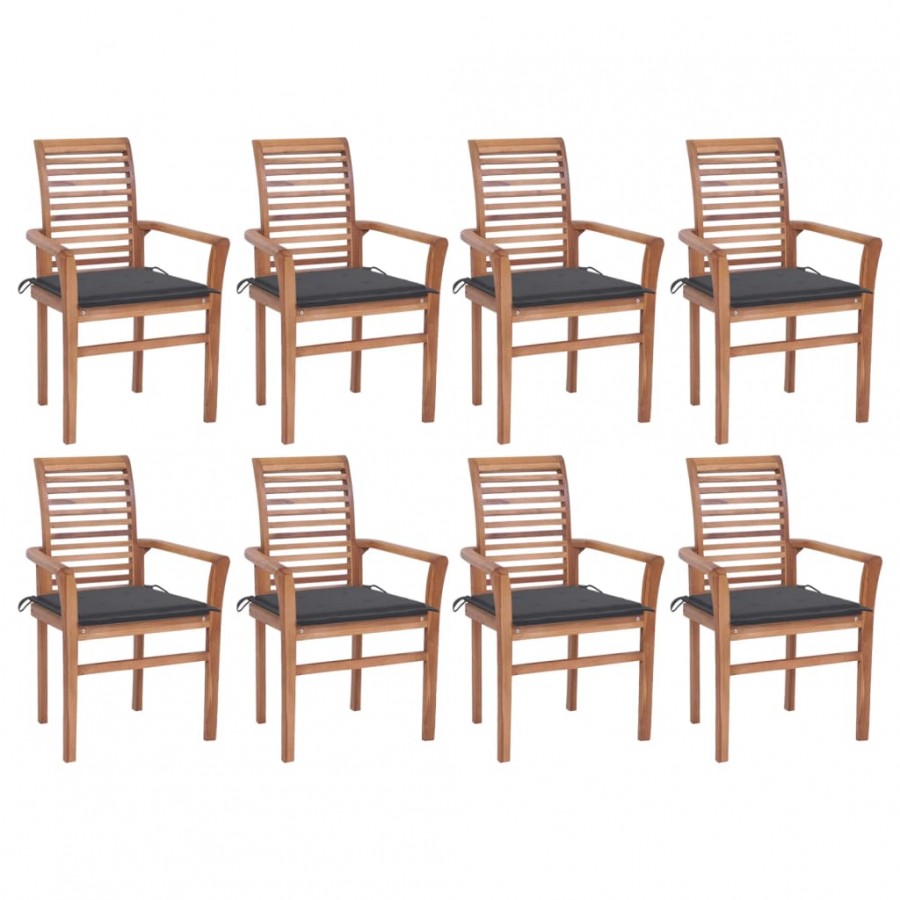 Chaises à dîner 8 pcs avec coussins...