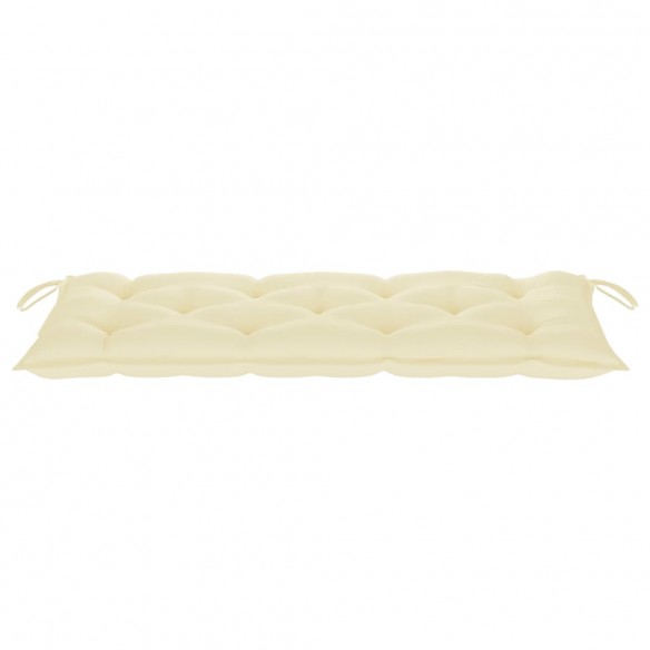 Banc Batavia avec coussin blanc crème 120cm Bois de teck massif