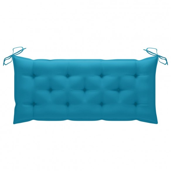 Banc Batavia avec coussin bleu clair 120 cm Bois de teck massif