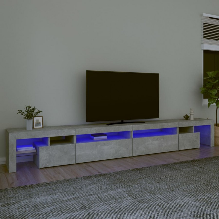 Meuble TV avec lumières LED Gris...