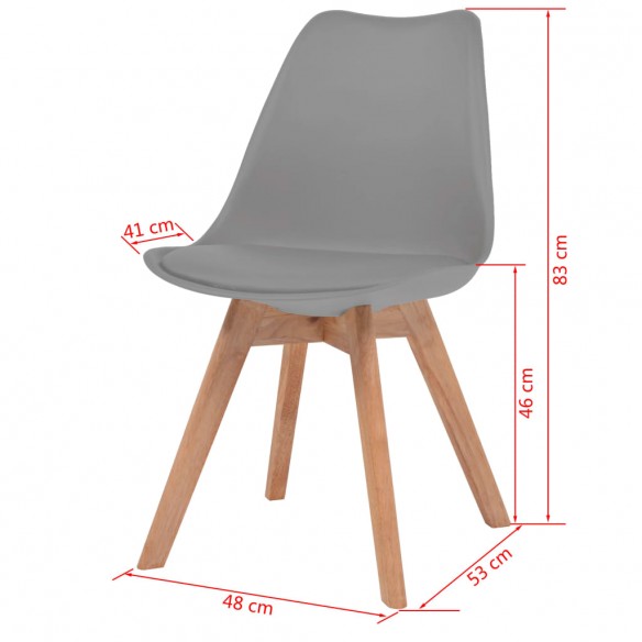 Chaises à manger lot de 6 Gris Plastique