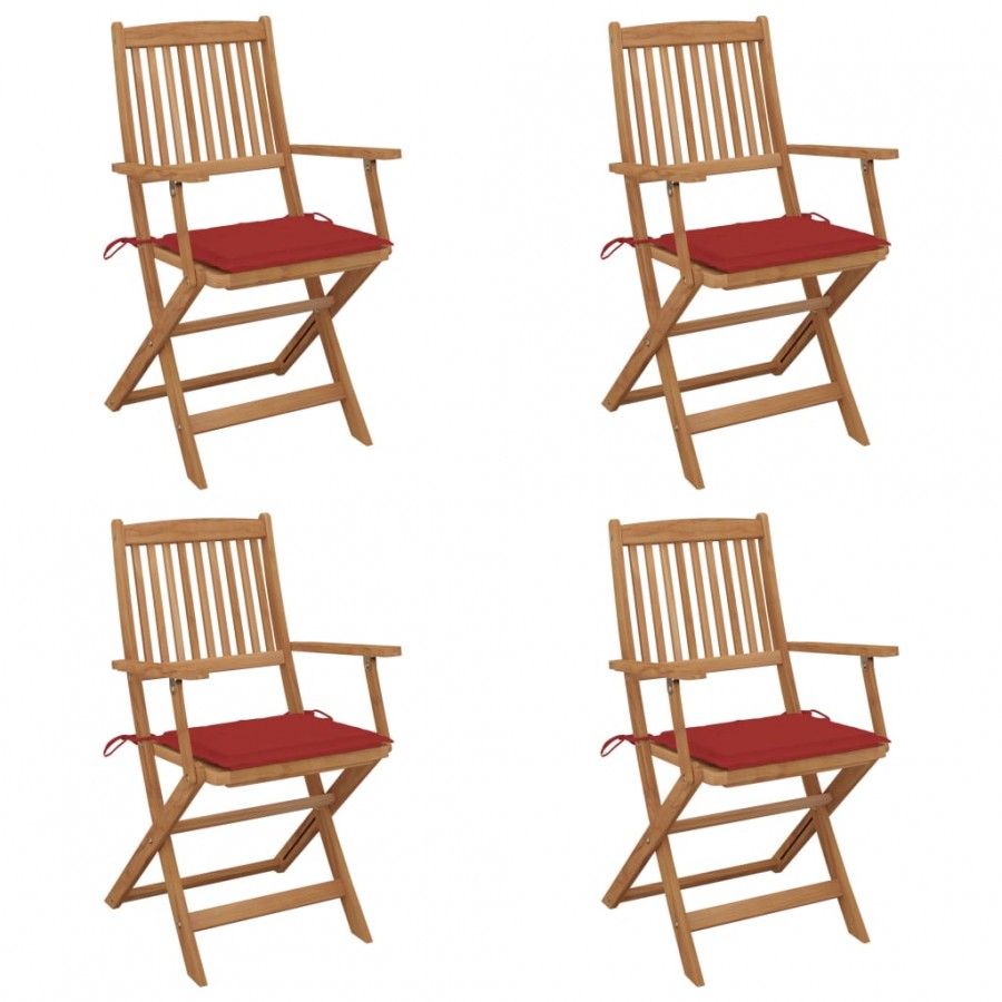 Chaises pliables de jardin 4 pcs avec...