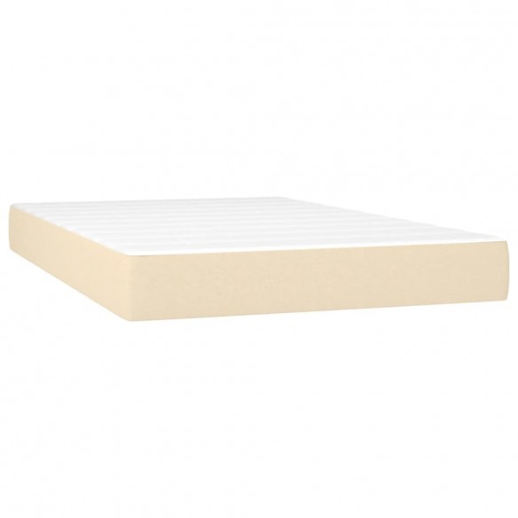 Cadre de lit et matelas et LED Crème 120x200cm Tissu