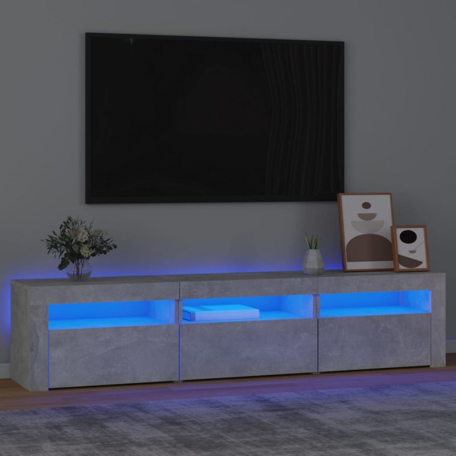 Meuble TV avec lumières LED Gris...