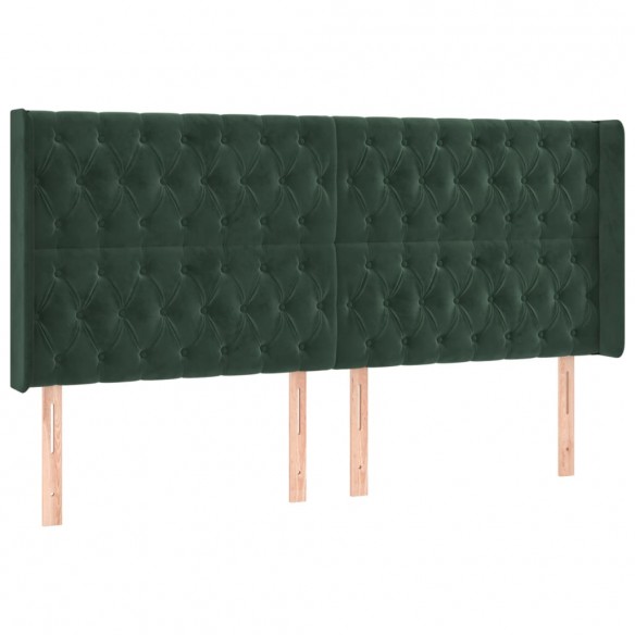 Cadre de lit matelas et LED Vert foncé 200x200 cm