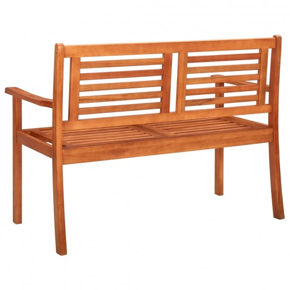 Banc de jardin 2 places avec coussin 120 cm Bois d'eucalyptus