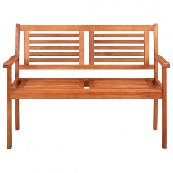 Banc de jardin 2 places avec coussin 120 cm Bois d'eucalyptus