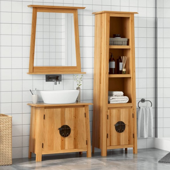 Ensemble de meubles de salle de bain 2 pcs bois de pin massif