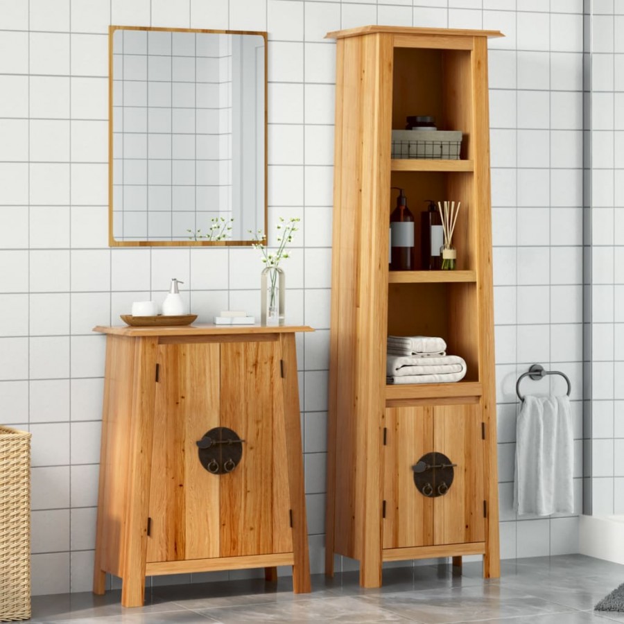 Ensemble de meubles de salle de bain 2 pcs bois de pin massif