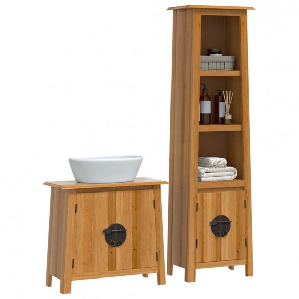 Ensemble de meubles de salle de bain 2 pcs bois de pin massif