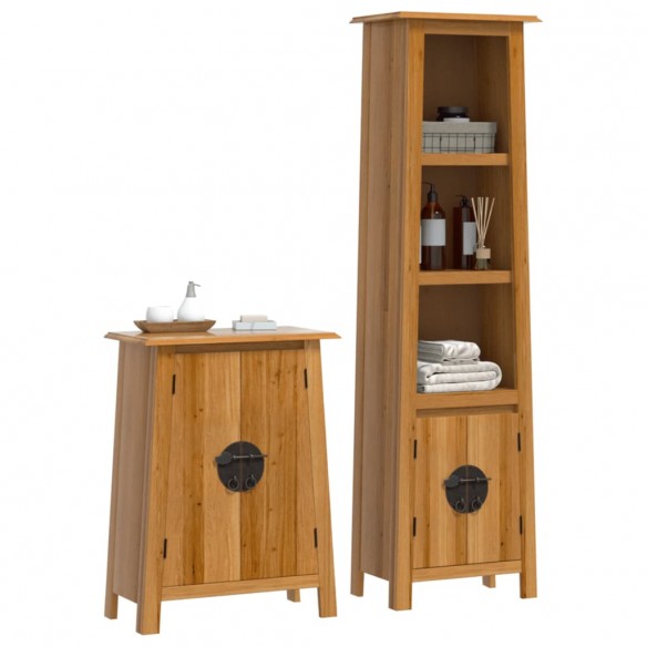 Ensemble de meubles de salle de bain 2 pcs bois de pin massif