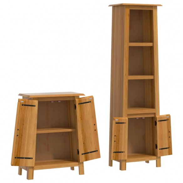 Ensemble de meubles de salle de bain 2 pcs bois de pin massif