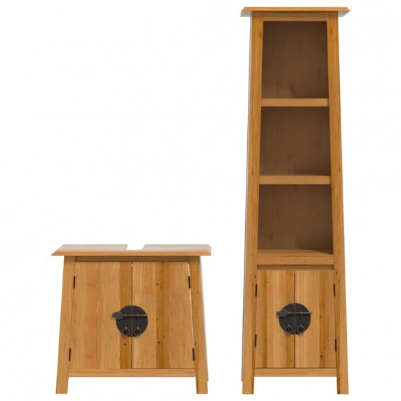 Ensemble de meubles de salle de bain 2 pcs bois de pin massif