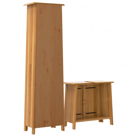 Ensemble de meubles de salle de bain 2 pcs bois de pin massif