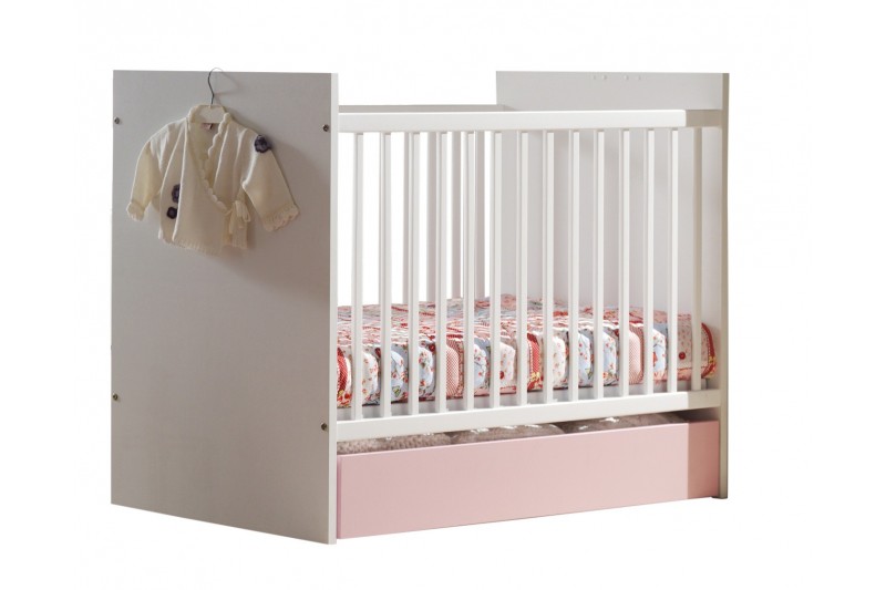 Lit design pour bébé coloris blanc avec tiroir de rangement