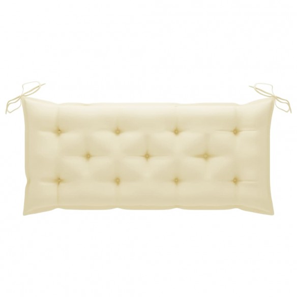 Banc de jardin empilable et coussin 128,5cm Bois de teck massif