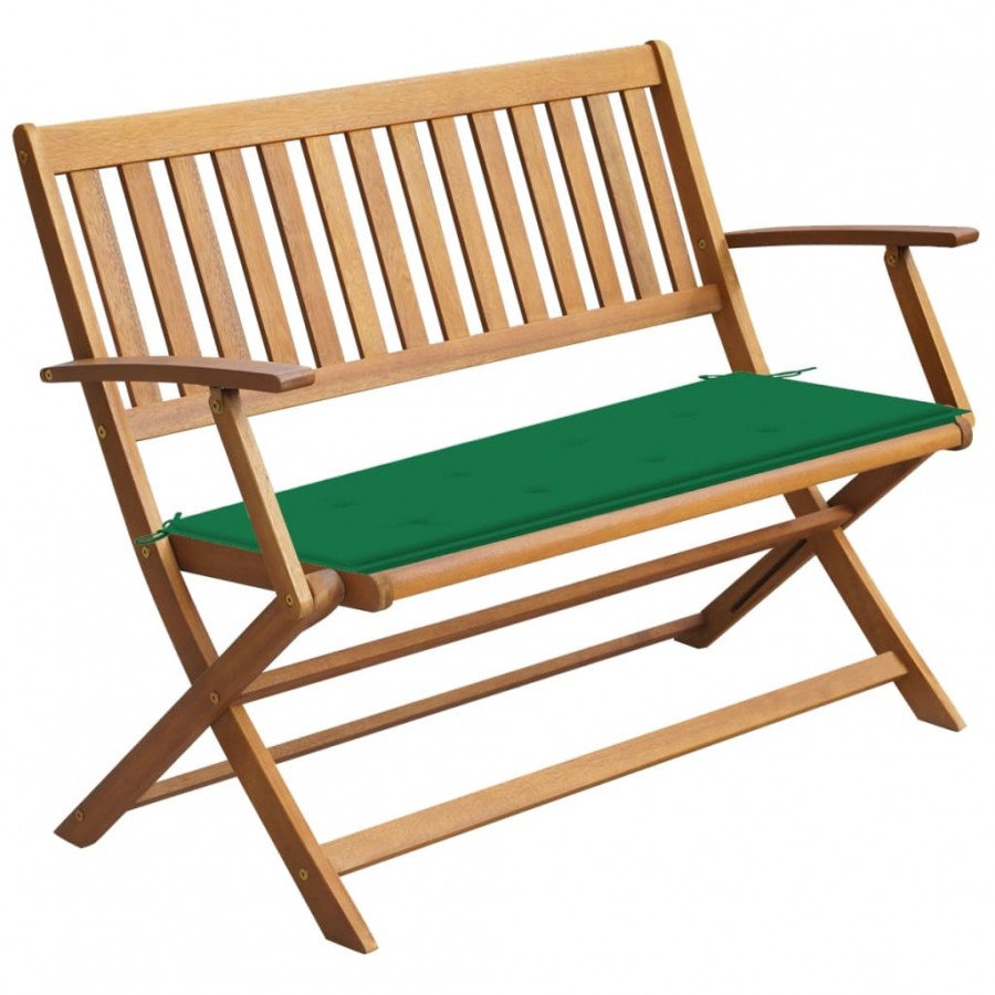 Banc de jardin avec coussin 120 cm Bois d'acacia massif