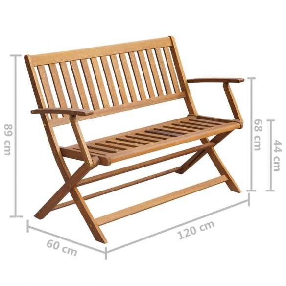 Banc de jardin avec coussin 120 cm Bois d'acacia massif