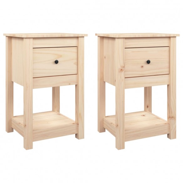 Tables de chevet 2 pcs 40x35x61,5 cm Bois de pin massif