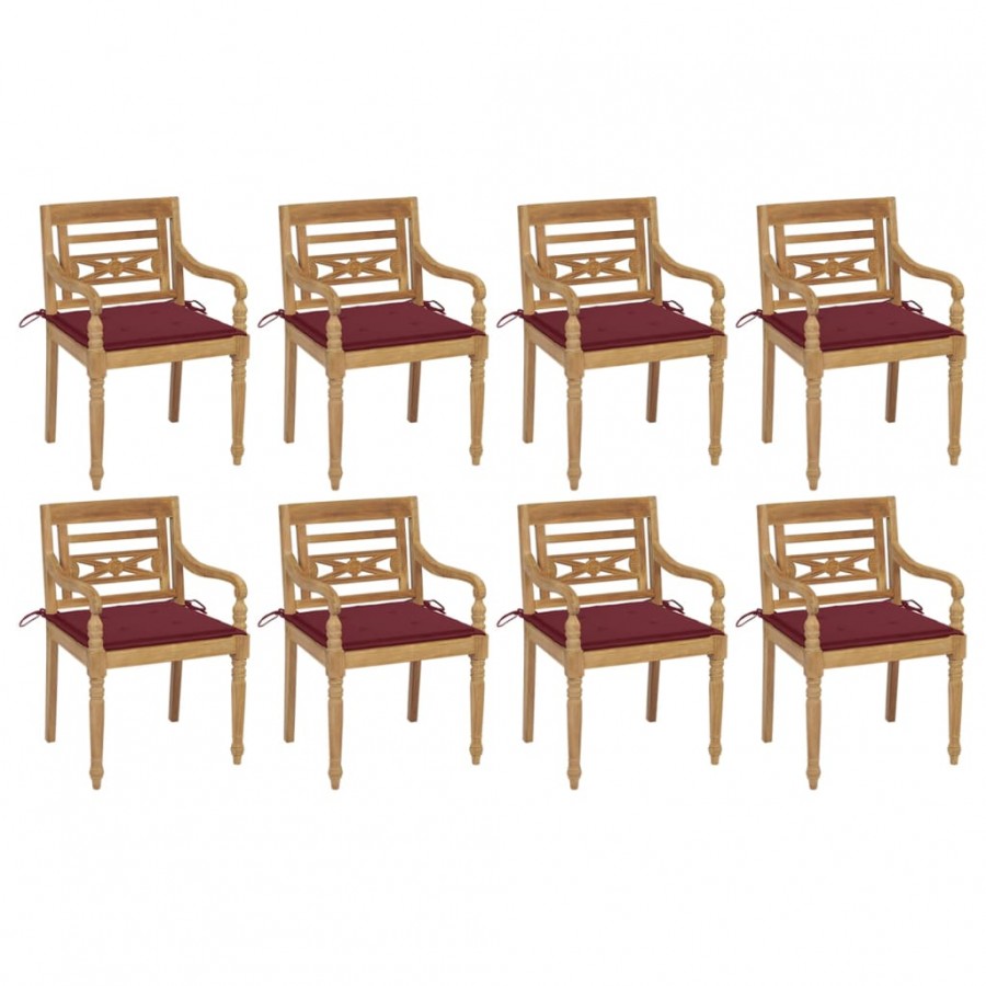 Chaises Batavia avec coussins 8 pcs...