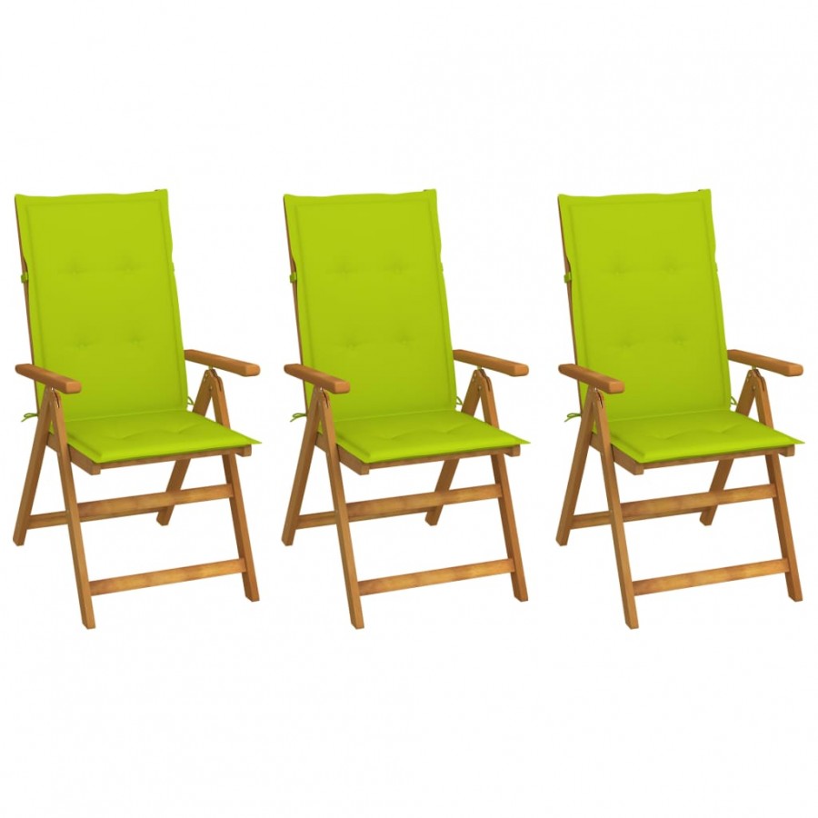 Chaises pliables de jardin 3 pcs avec...