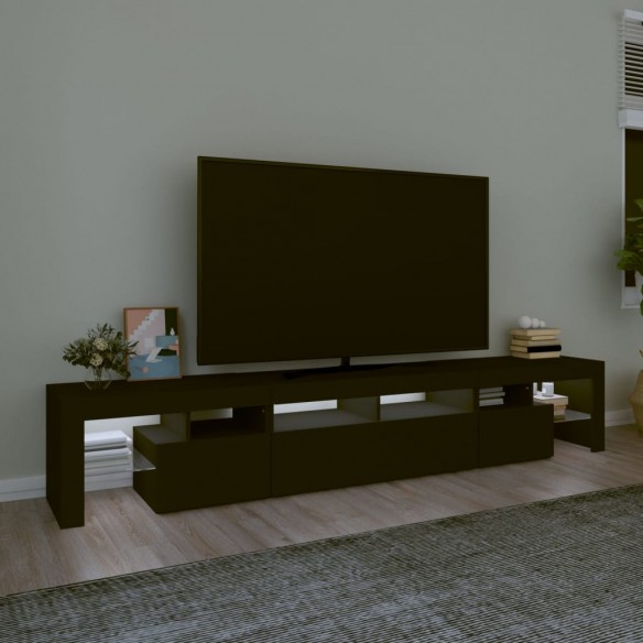 Meuble TV avec lumières LED Noir 230x36,5x40 cm